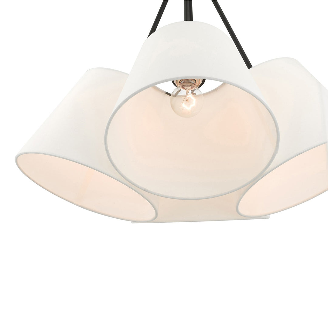 4 Light Black Shaded Chandelier