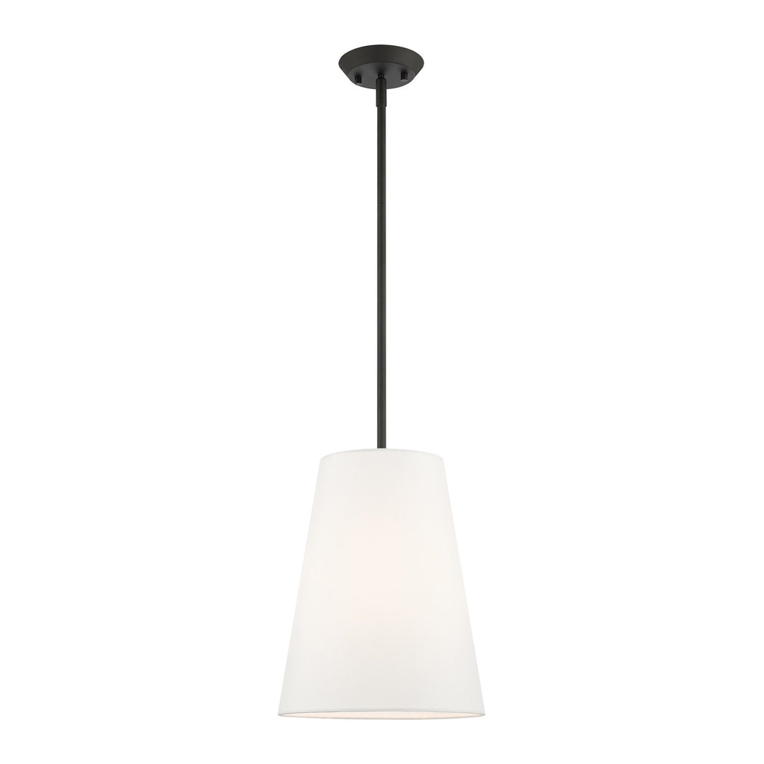 1 Light Black Shaded Chandelier by Livex Lighting