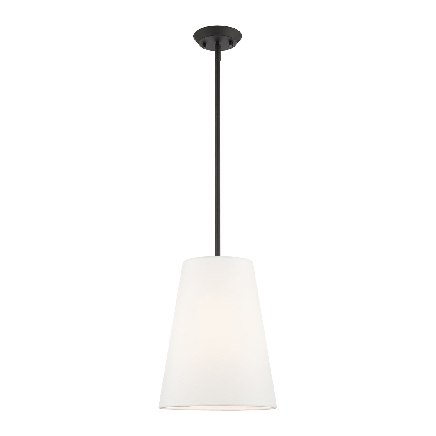 1 Light Black Shaded Chandelier by Livex Lighting
