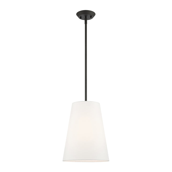 1 Light Black Shaded Chandelier by Livex Lighting