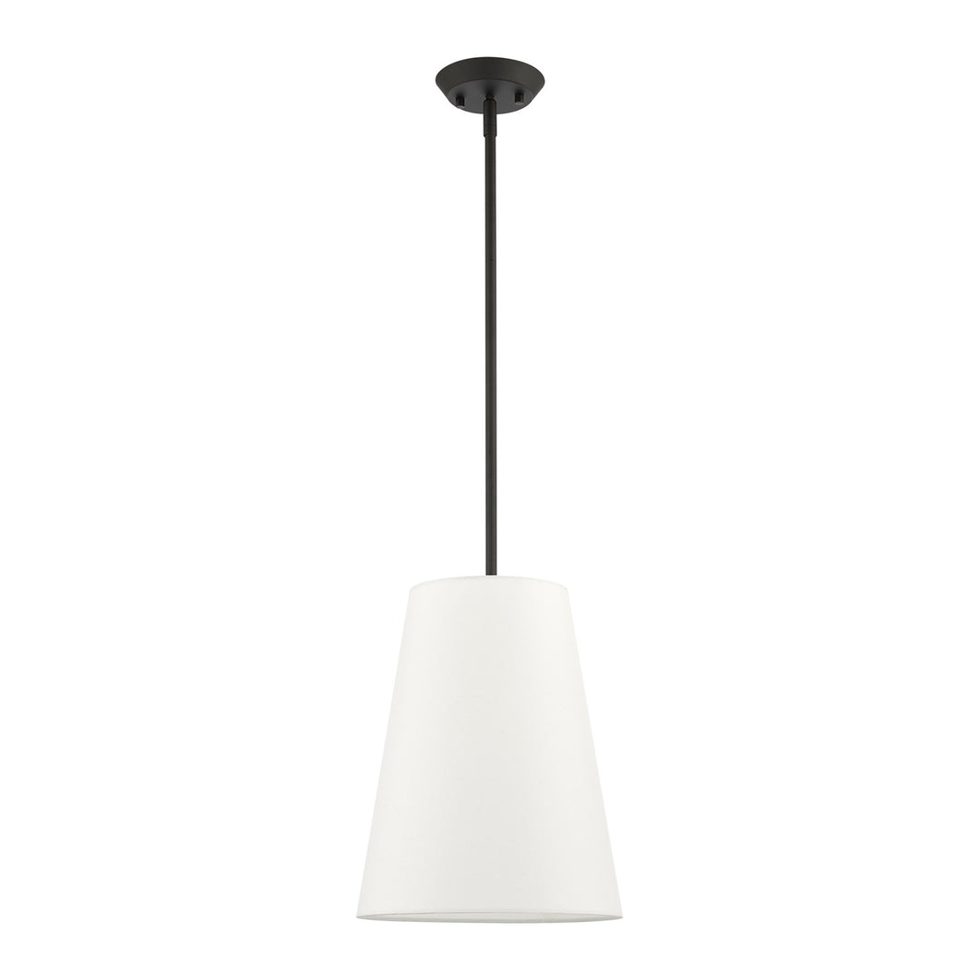 1 Light Black Shaded Chandelier