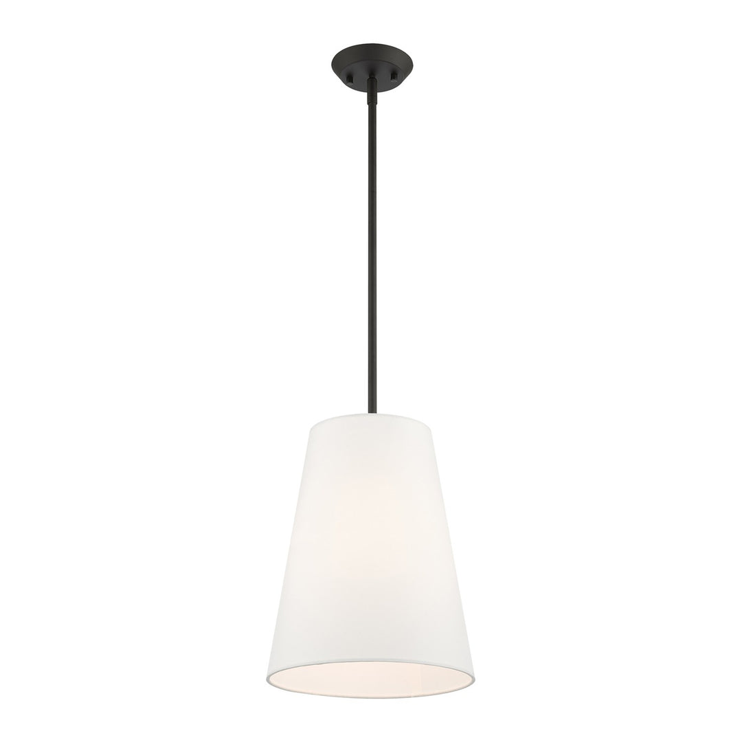 1 Light Black Shaded Chandelier