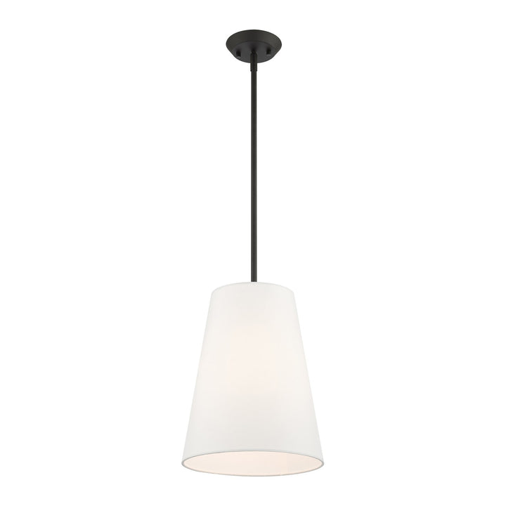 1 Light Black Shaded Chandelier