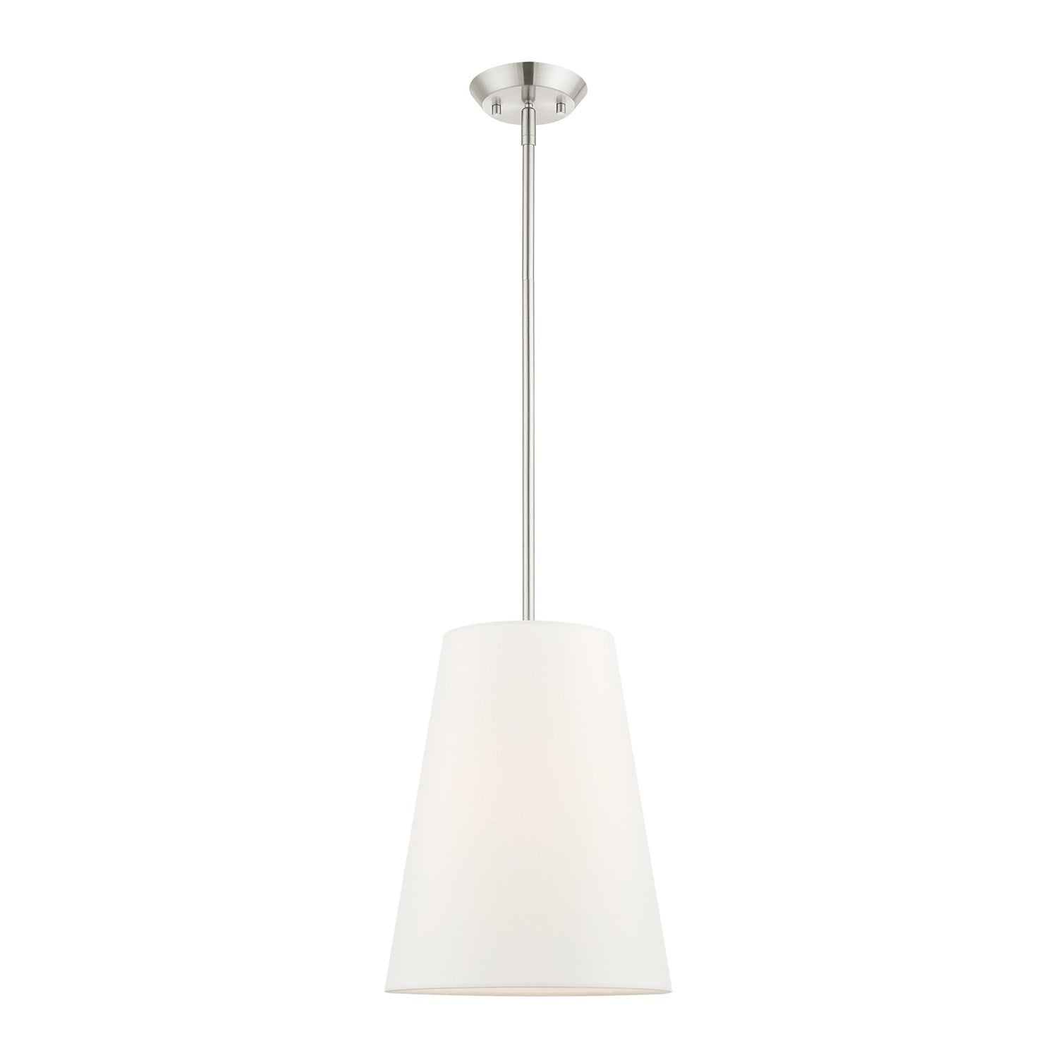 1 Light Brushed Nickel Shaded Chandelier by Livex Lighting