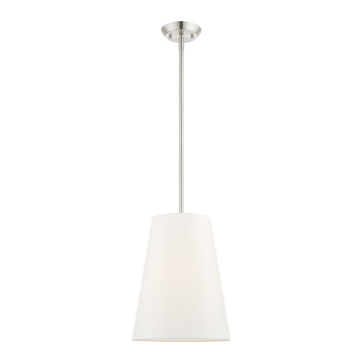 1 Light Brushed Nickel Shaded Chandelier by Livex Lighting