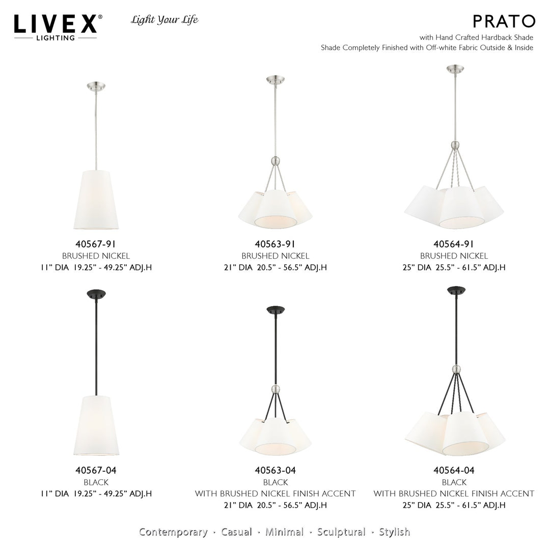 1 Light Brushed Nickel Shaded Chandelier