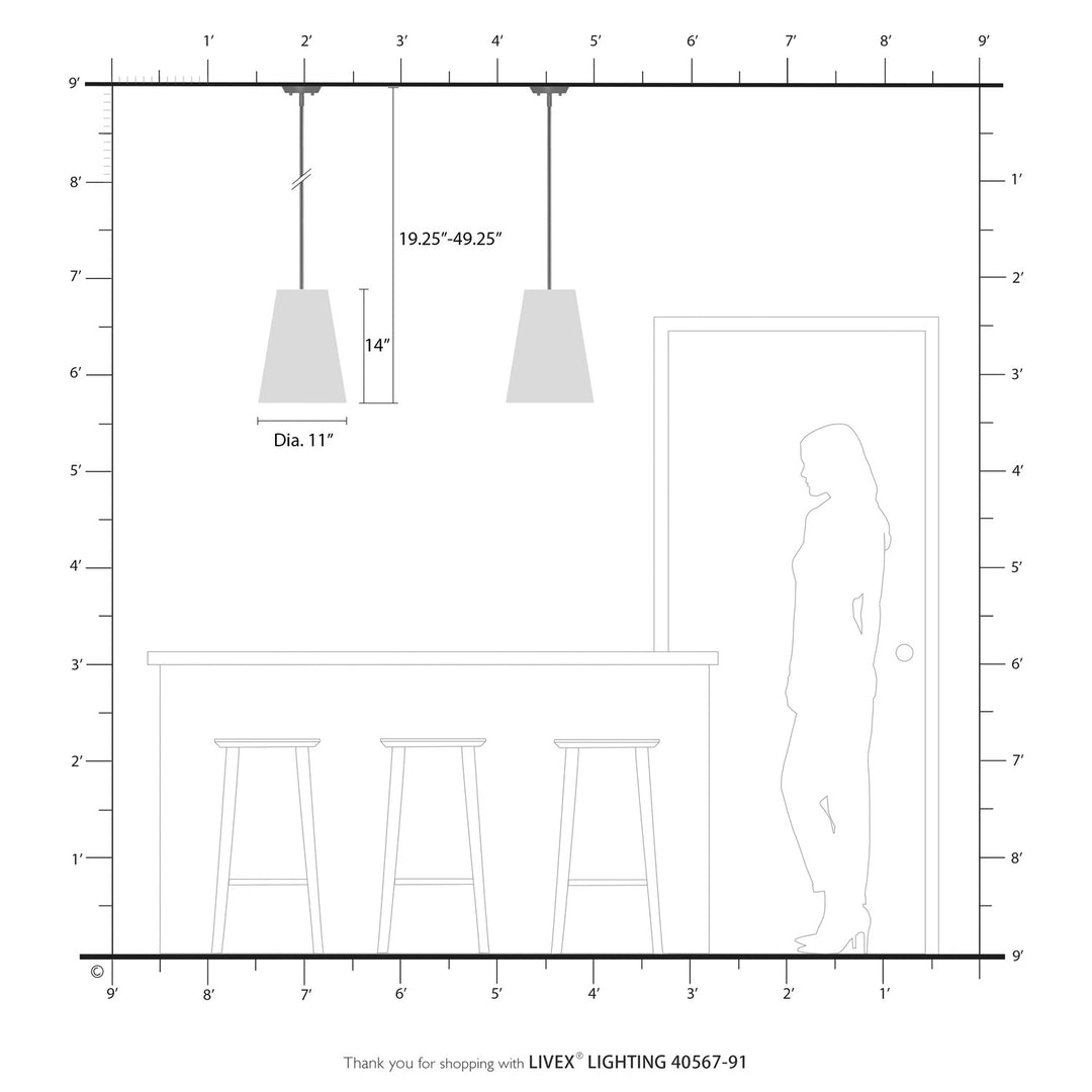 1 Light Brushed Nickel Shaded Chandelier