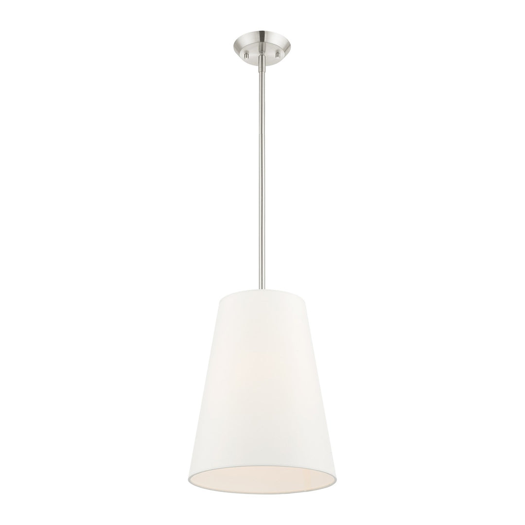 1 Light Brushed Nickel Shaded Chandelier