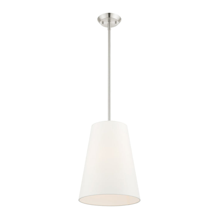 1 Light Brushed Nickel Shaded Chandelier
