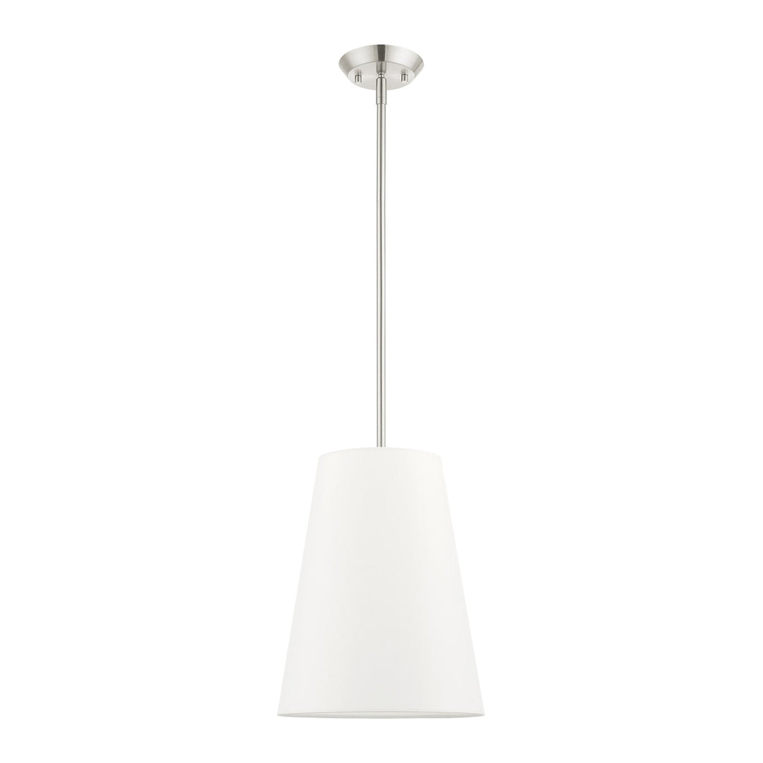 1 Light Brushed Nickel Shaded Chandelier