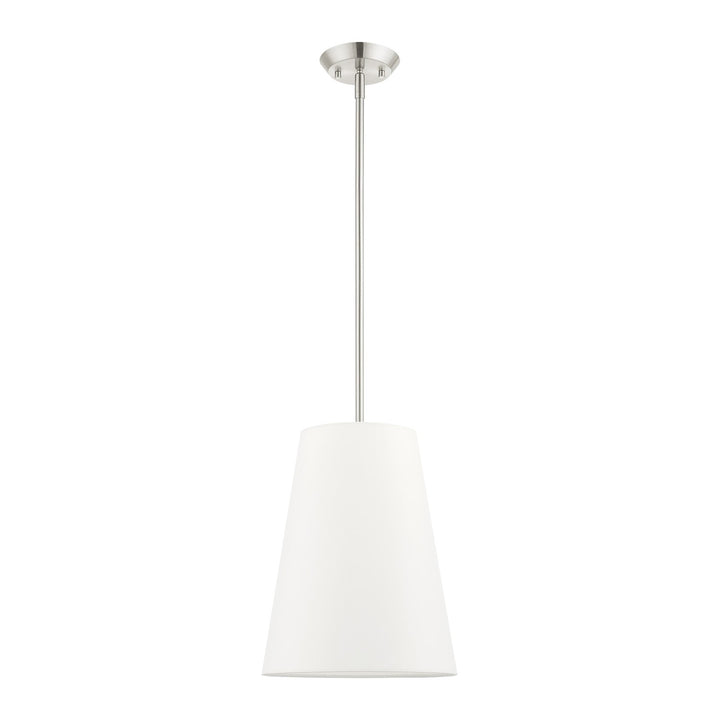 1 Light Brushed Nickel Shaded Chandelier