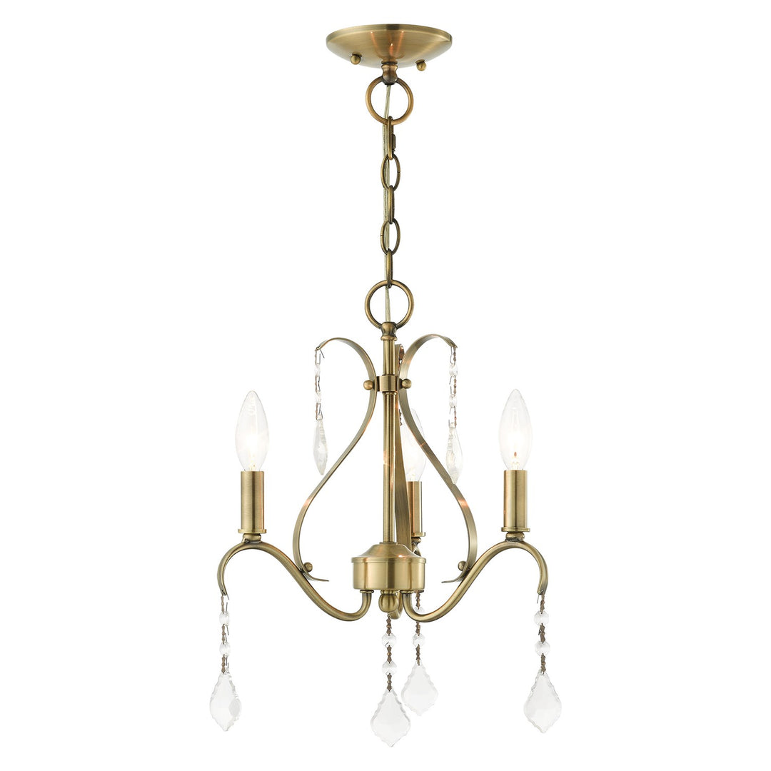 3 Light Antique Brass Chandelier by Livex Lighting