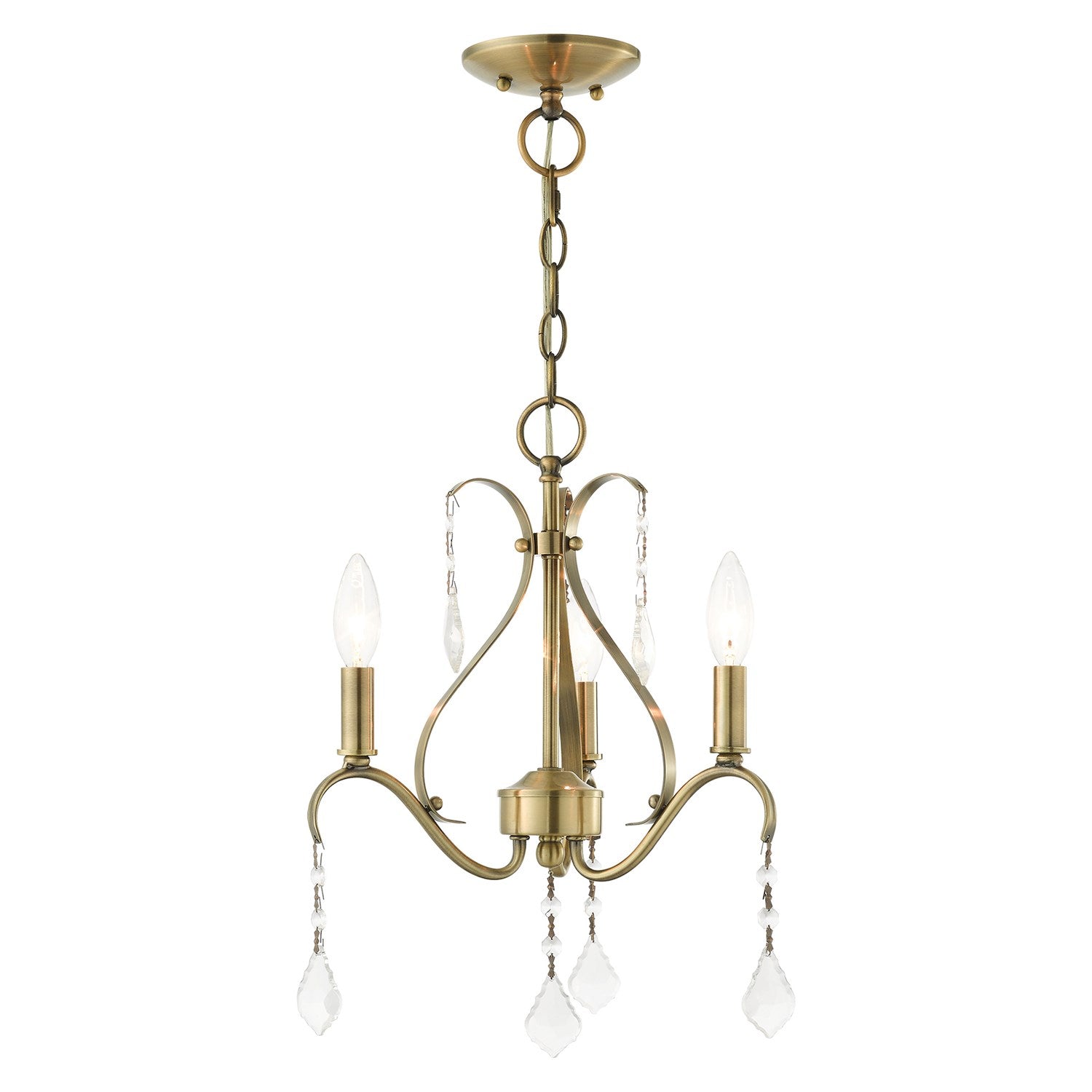 3 Light Antique Brass Chandelier by Livex Lighting