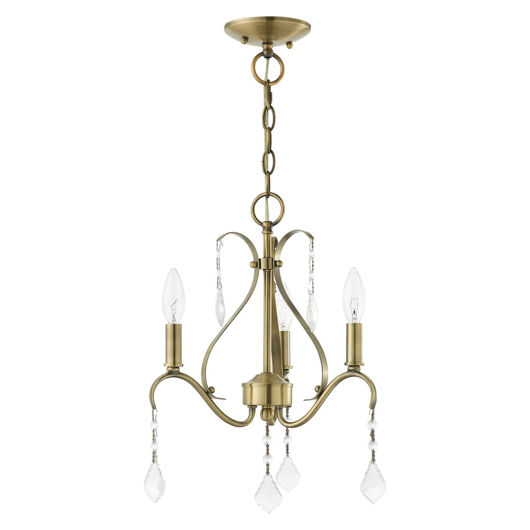 3 Light Antique Brass Chandelier