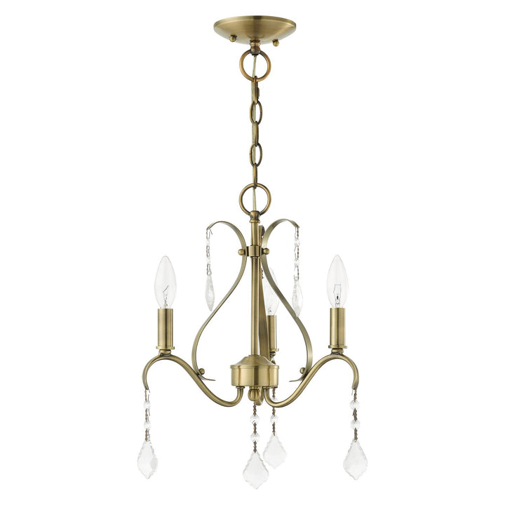 3 Light Antique Brass Chandelier