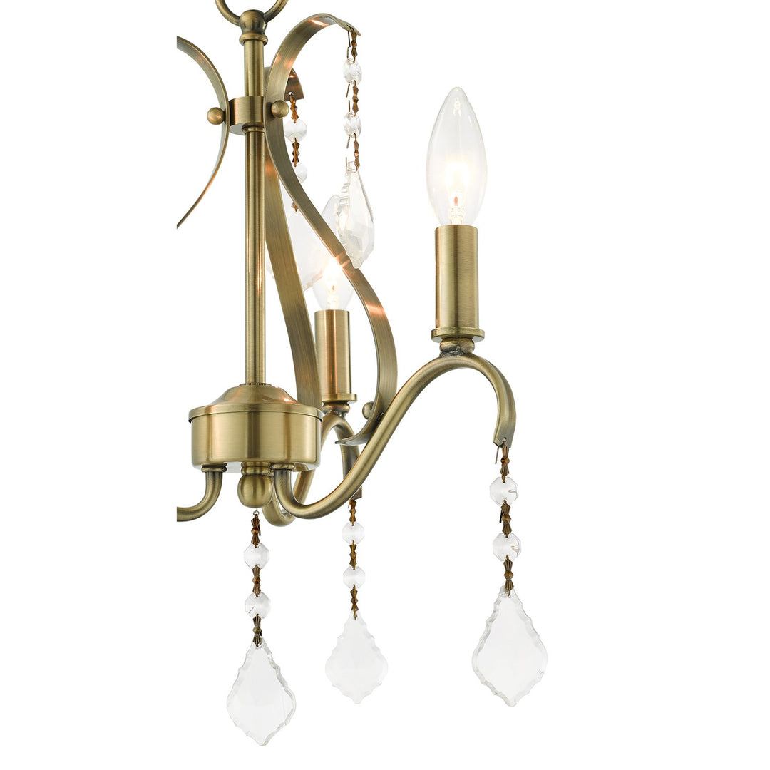 3 Light Antique Brass Chandelier