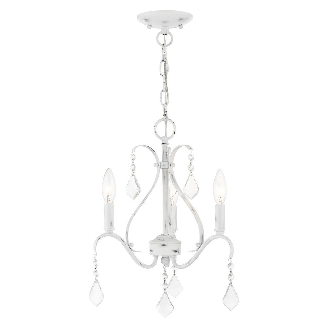 3 Light Antique White Chandelier by Livex Lighting