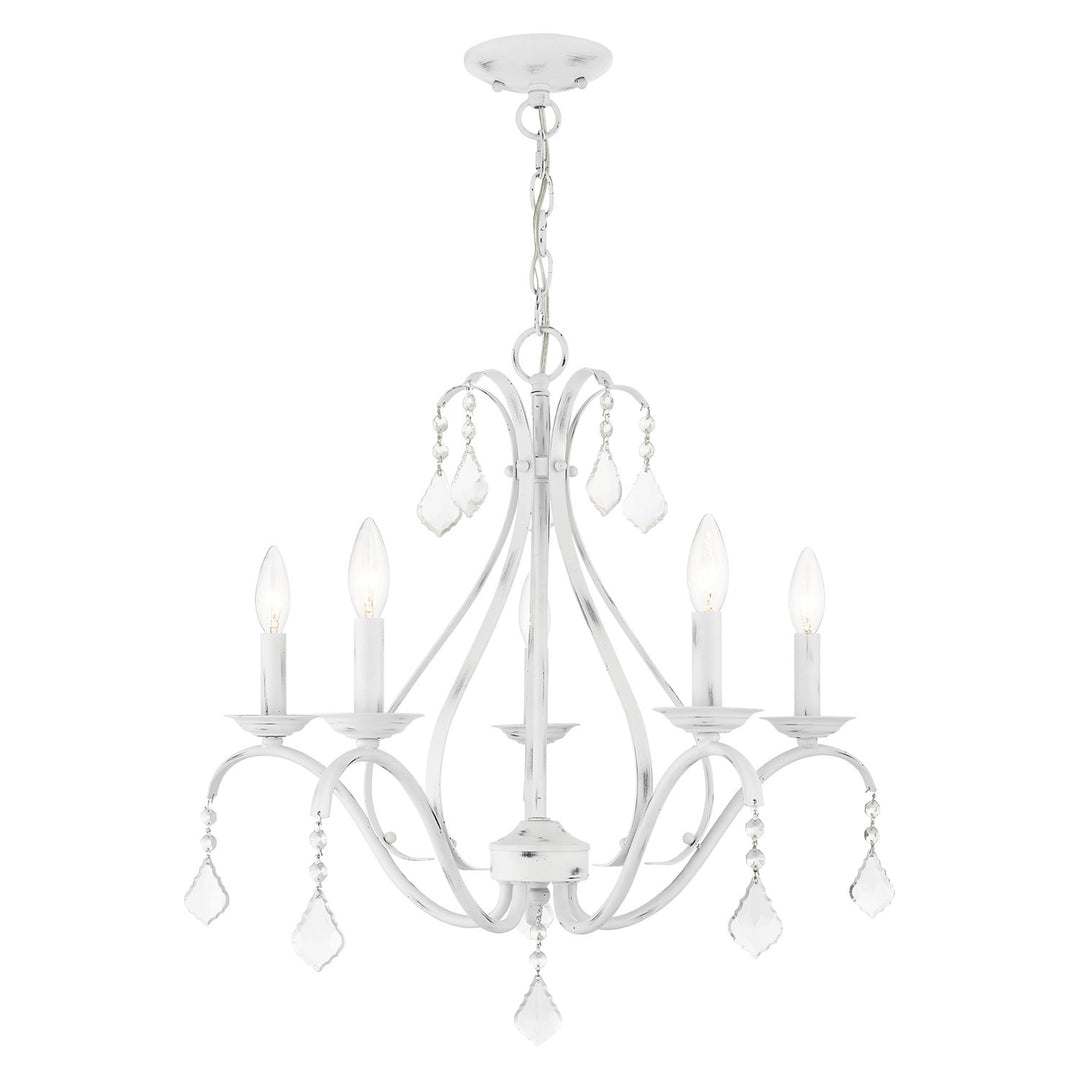 5 Light Antique White Chandelier by Livex Lighting