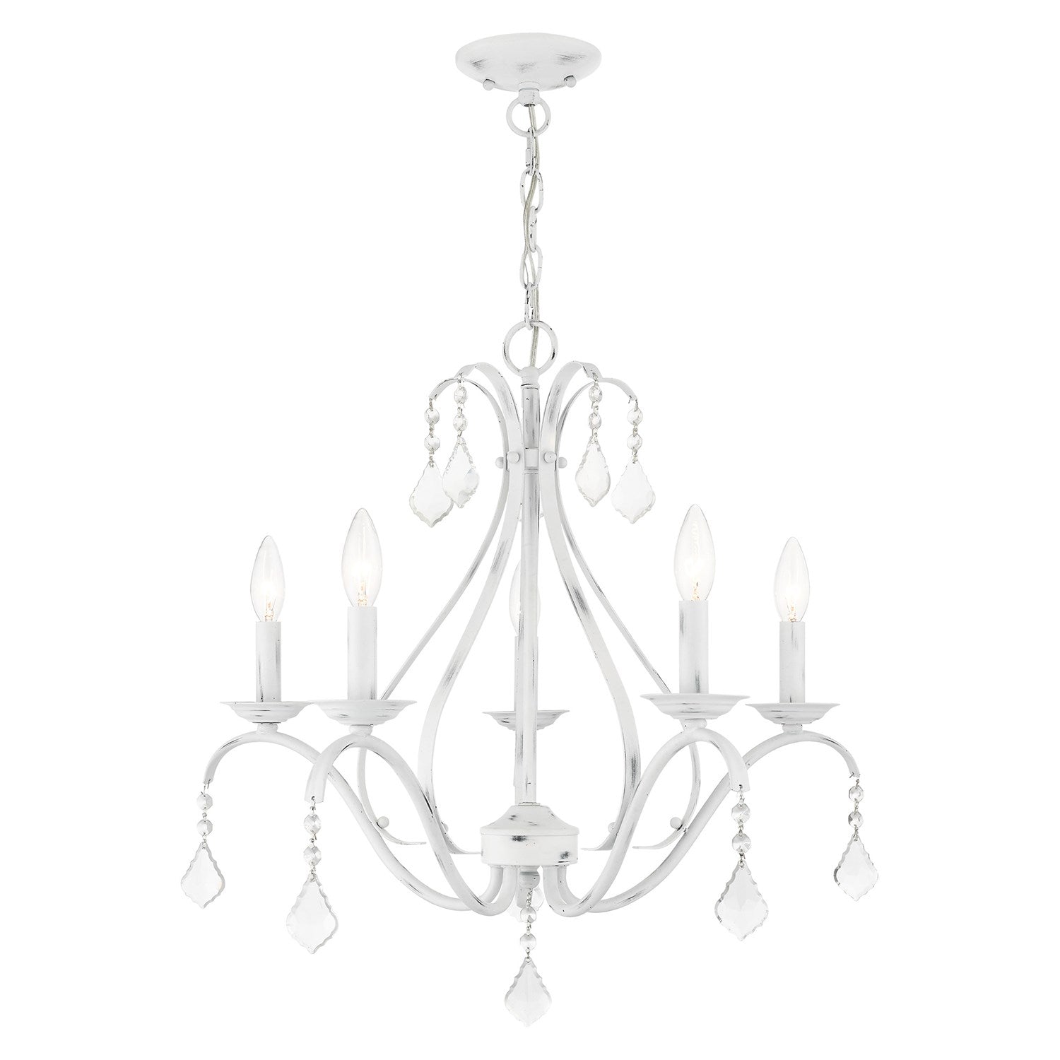 5 Light Antique White Chandelier by Livex Lighting