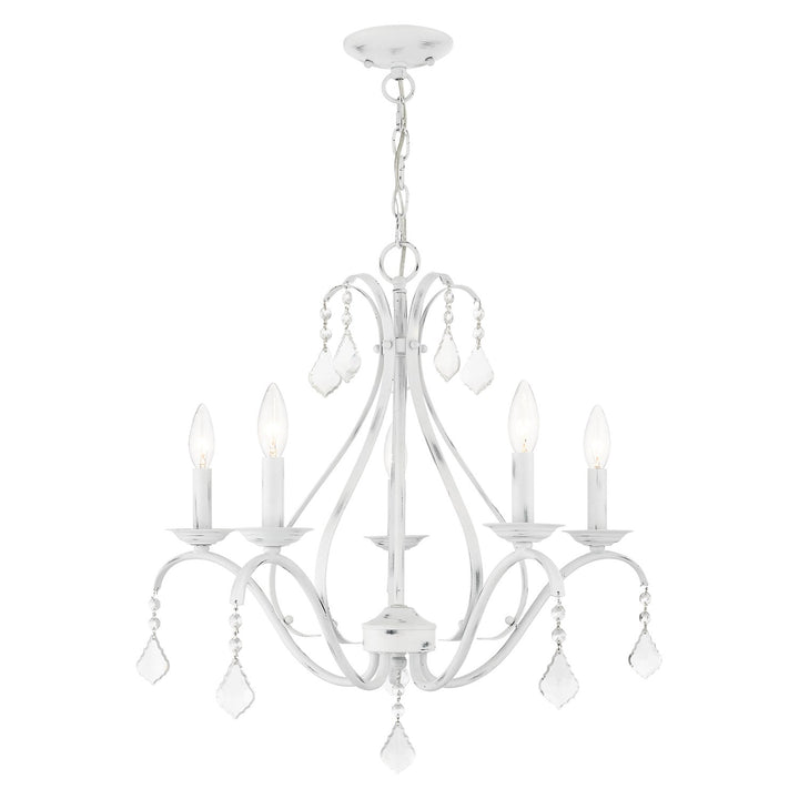 5 Light Antique White Chandelier by Livex Lighting