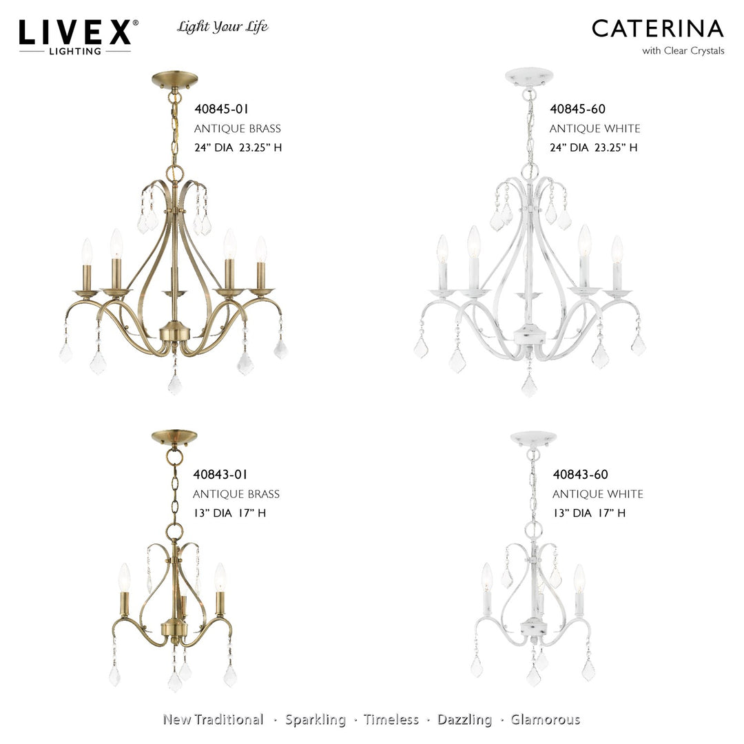 5 Light Antique White Chandelier