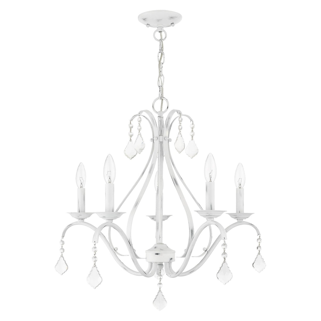 5 Light Antique White Chandelier