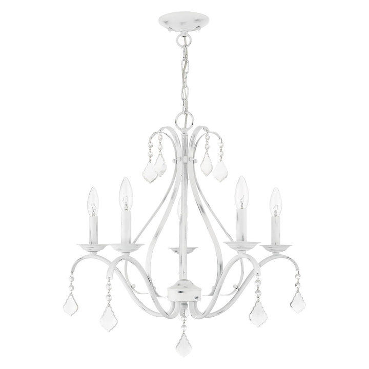 5 Light Antique White Chandelier