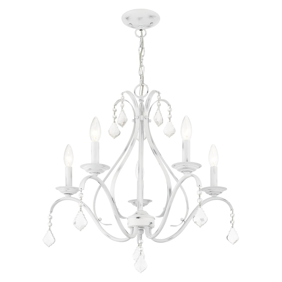 5 Light Antique White Chandelier