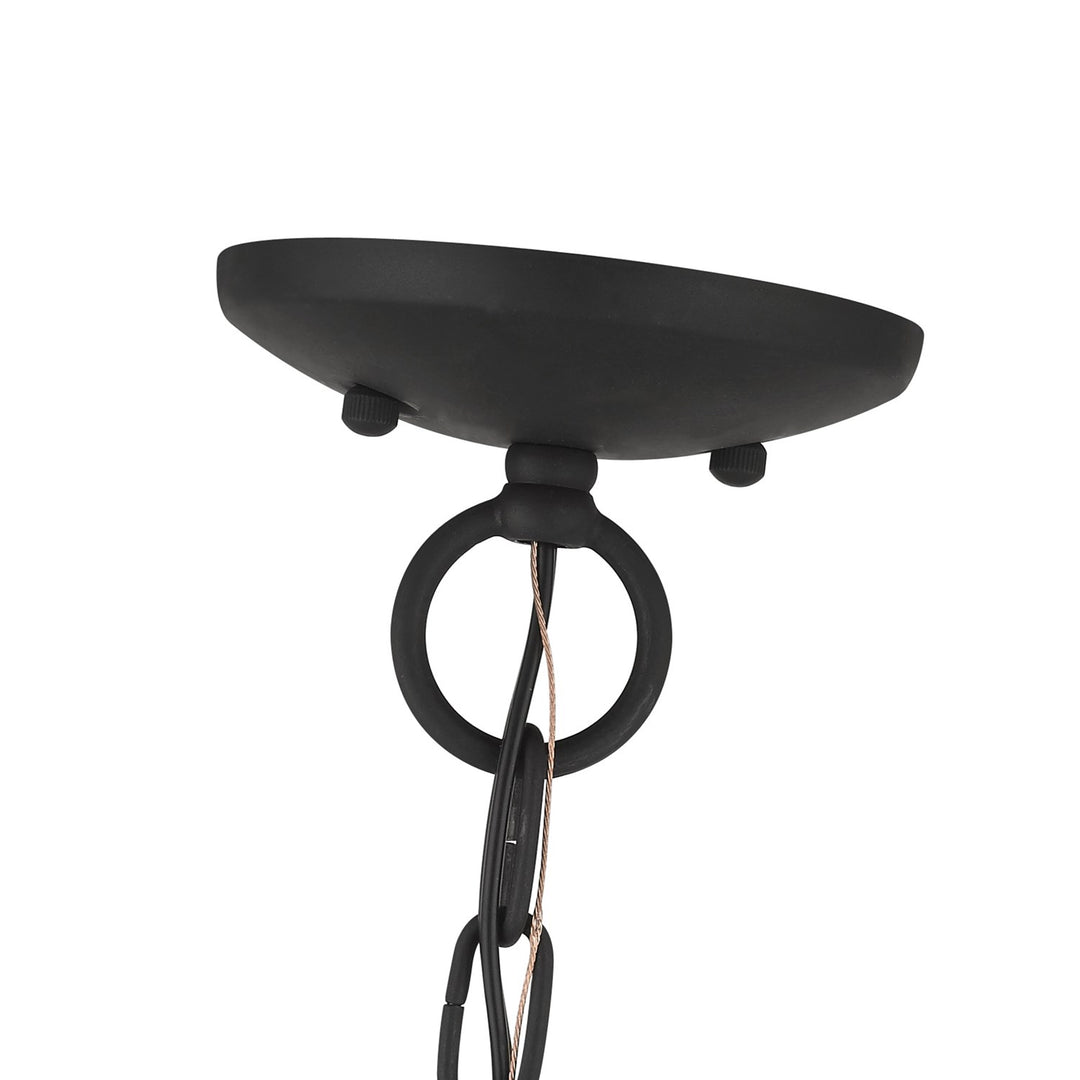 3 Light Black Convertible Chandelier / Semi Flush