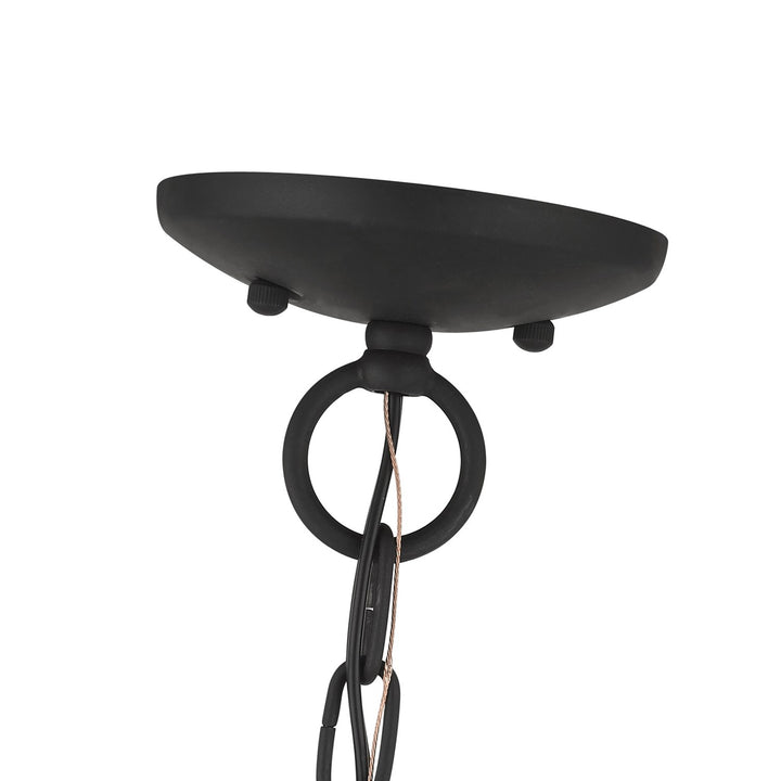 3 Light Black Convertible Chandelier / Semi Flush