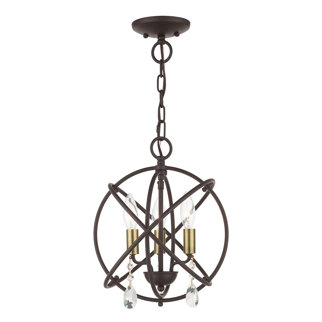 3 Light Bronze Convertible Chandelier / Semi Flush by Livex Lighting