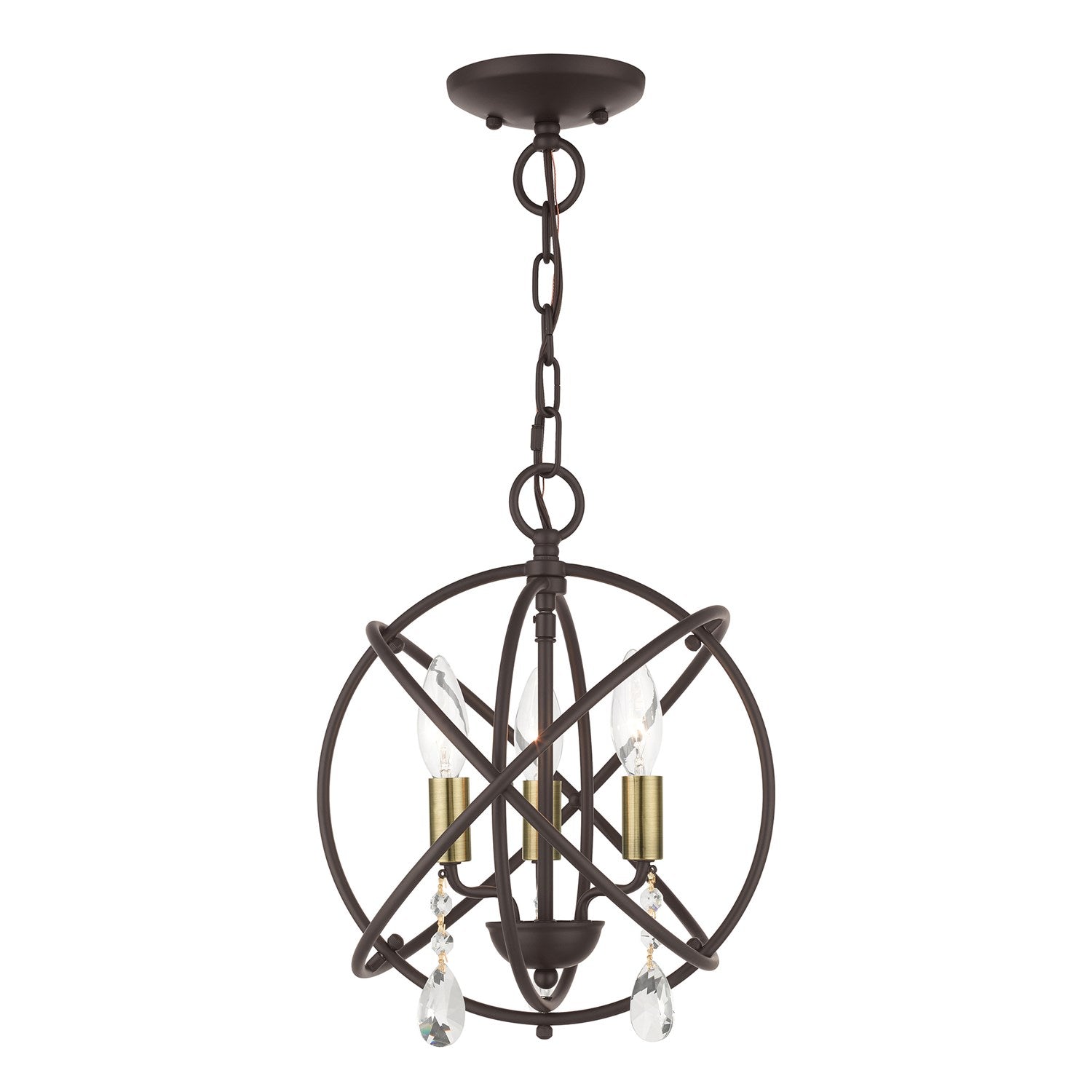 3 Light Bronze Convertible Chandelier / Semi Flush by Livex Lighting