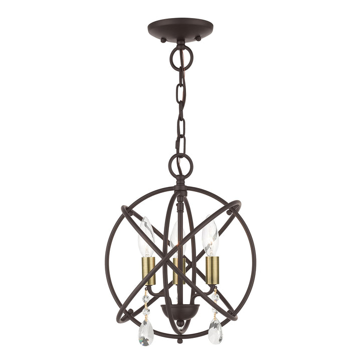 3 Light Bronze Convertible Chandelier / Semi Flush by Livex Lighting