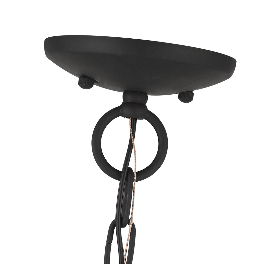 3 Light Black Convertible Chandelier / Semi Flush