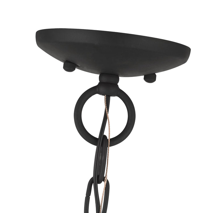 3 Light Black Convertible Chandelier / Semi Flush