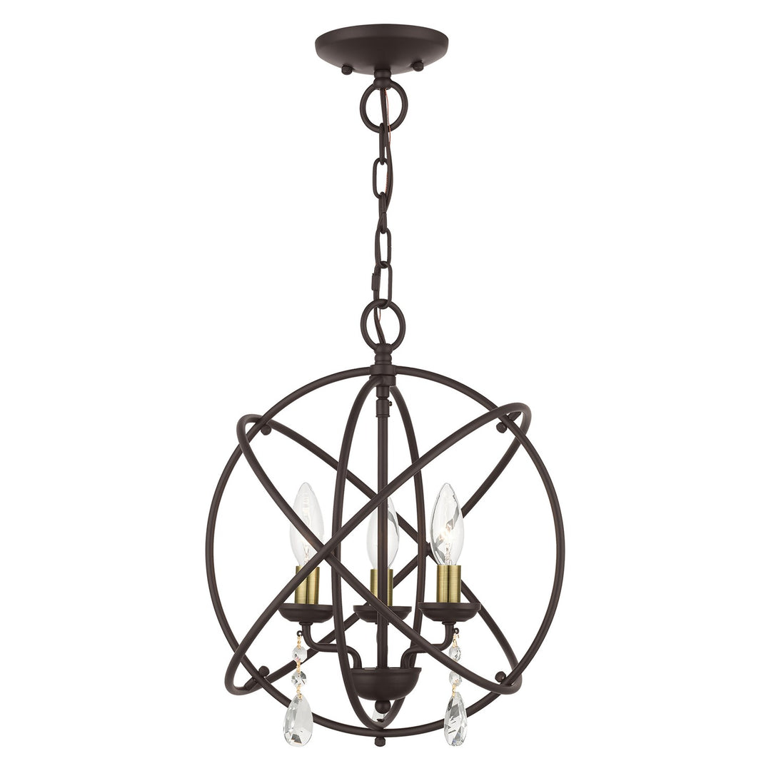 3 Light Bronze Convertible Chandelier / Semi Flush by Livex Lighting