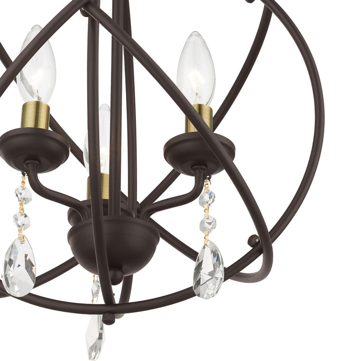 3 Light Bronze Convertible Chandelier / Semi Flush
