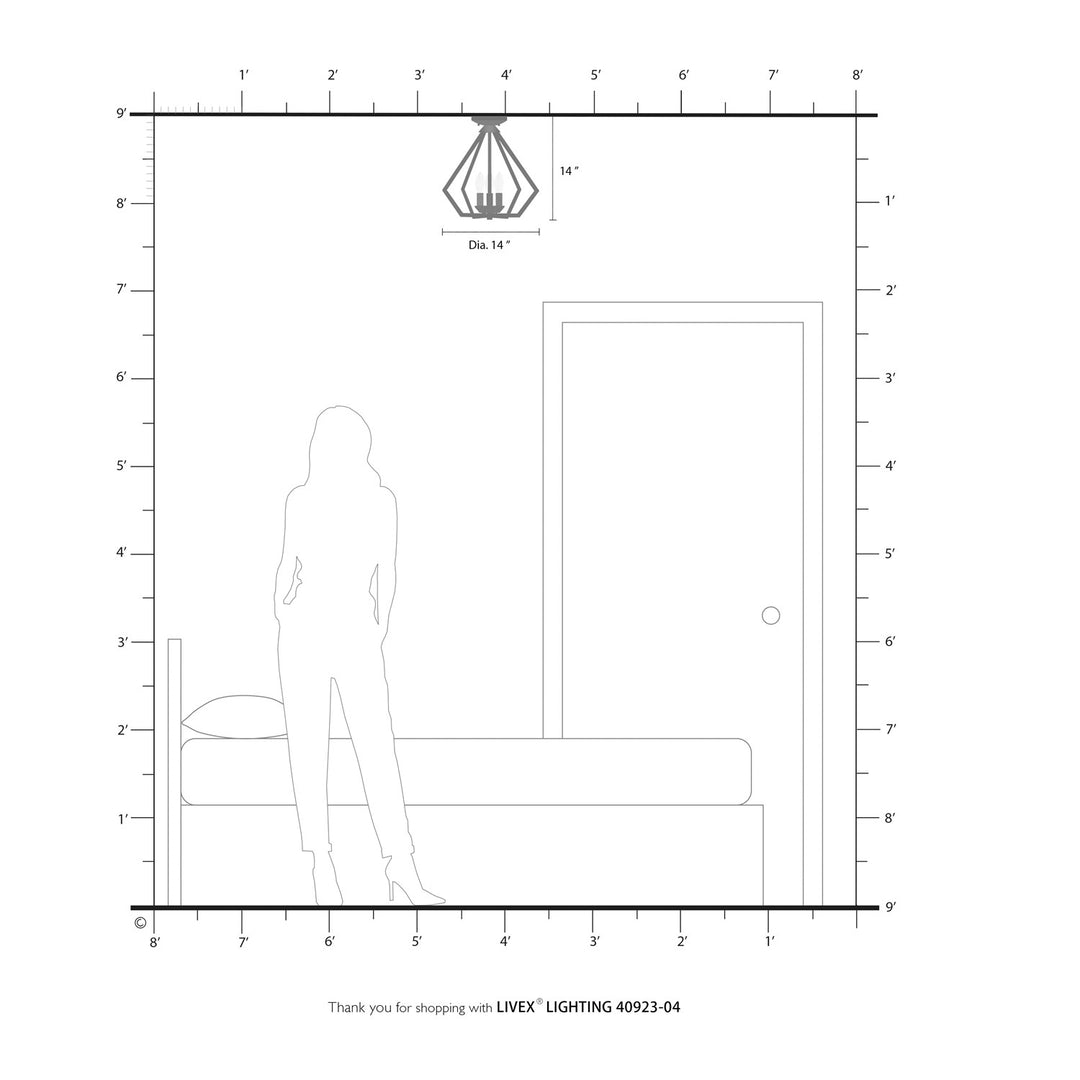 3 Light Black Chandelier