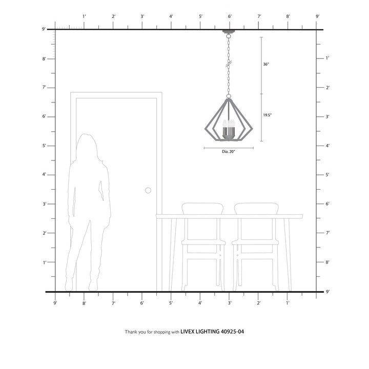 5 Light Black Chandelier