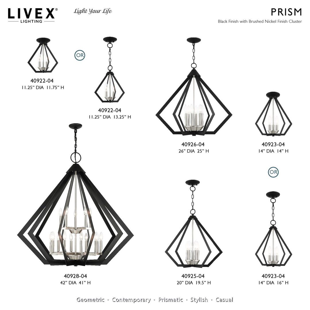 5 Light Black Chandelier