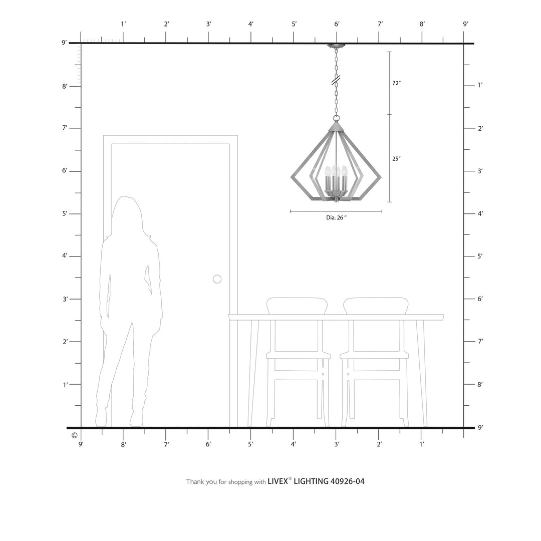 6 Light Black Chandelier