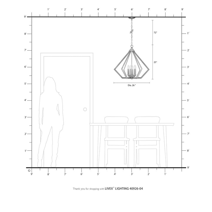 6 Light Black Chandelier