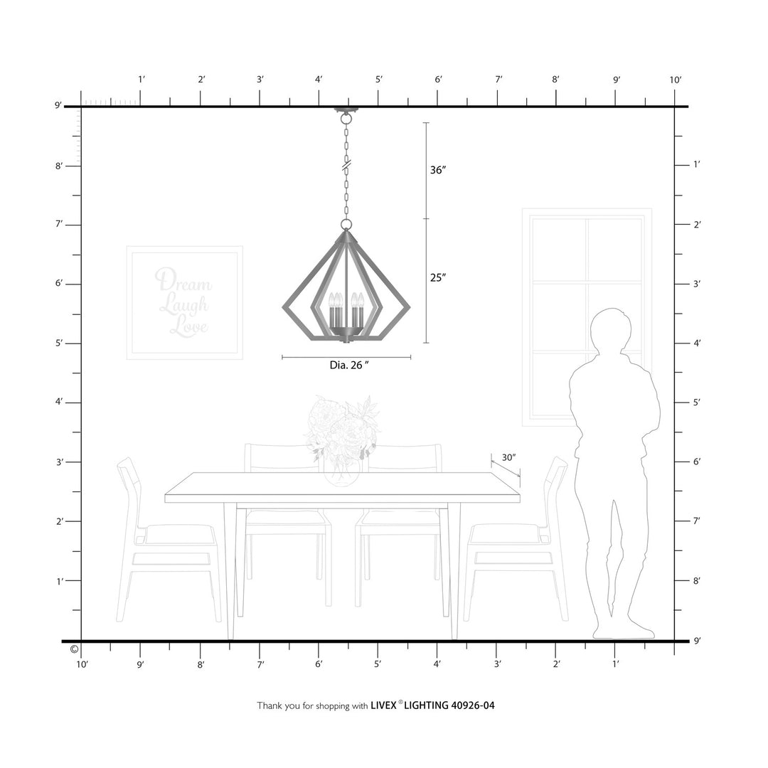 6 Light Black Chandelier