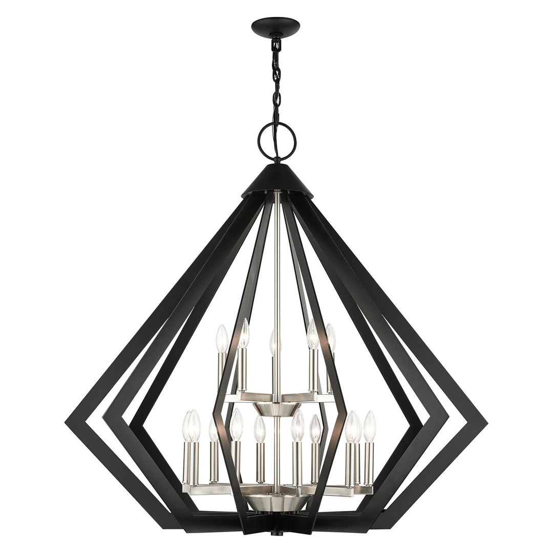 15 Light Black Foyer Chandelier by Livex Lighting