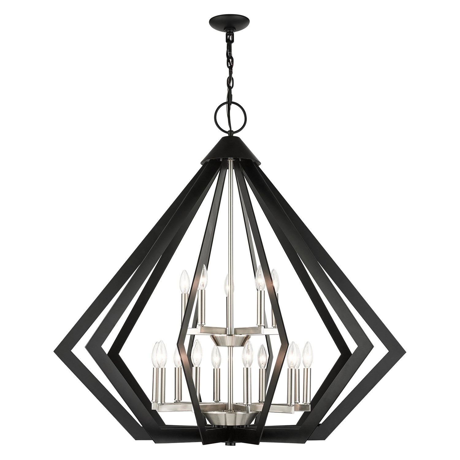15 Light Black Foyer Chandelier by Livex Lighting