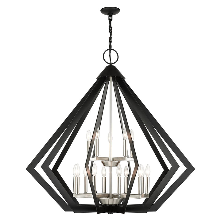 15 Light Black Foyer Chandelier by Livex Lighting
