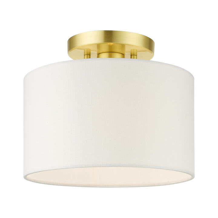 1 Light Satin Brass Semi Flush by Livex Lighting