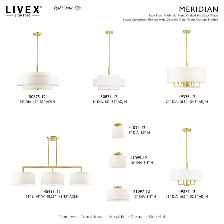 1 Light Satin Brass Semi Flush