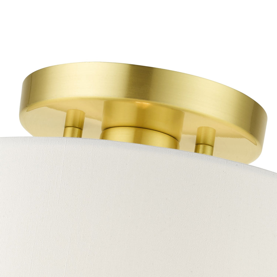 1 Light Satin Brass Semi Flush