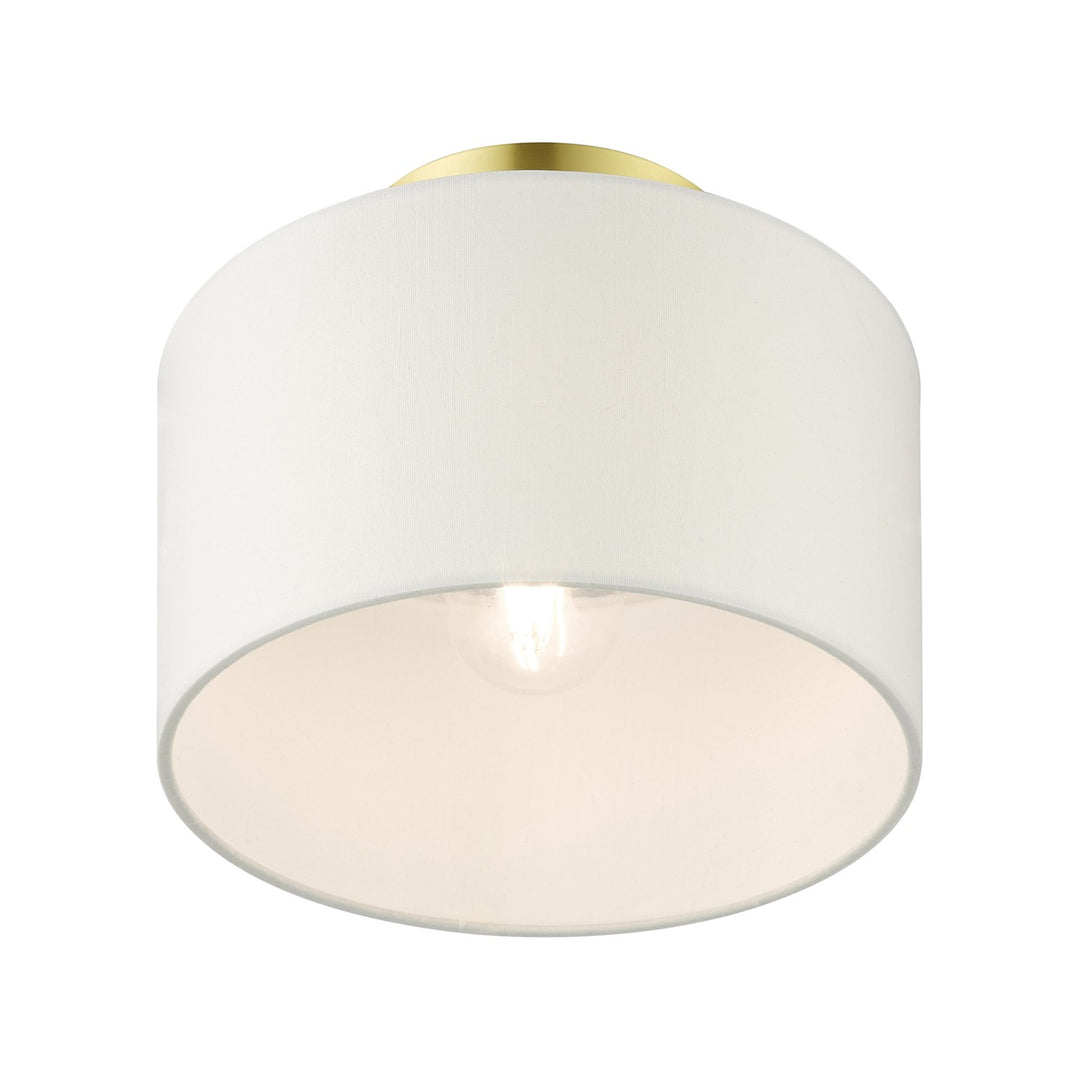 1 Light Satin Brass Semi Flush